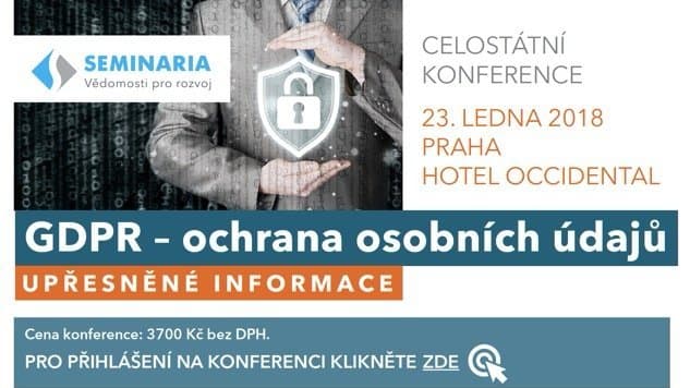 GDPR - ochrana osobních údajů - upřesněné informace