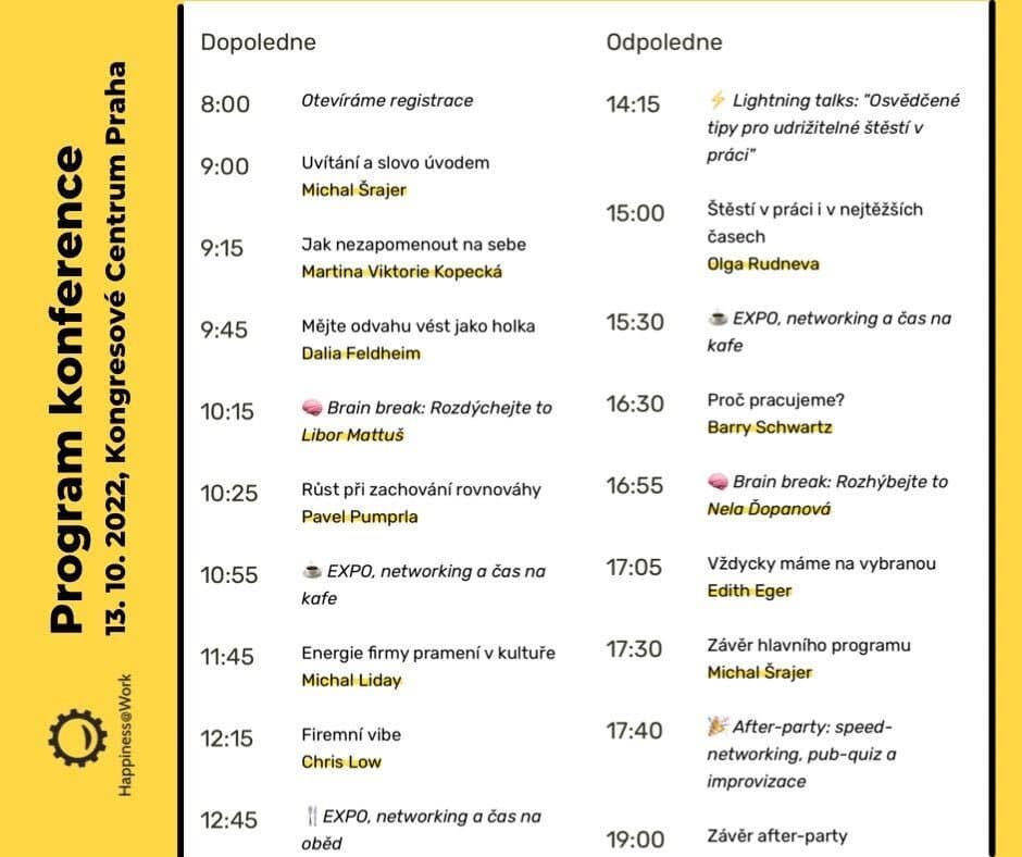 8. ročník konference Happiness@Work Live! láká na udržitelné štěstí ve firmách